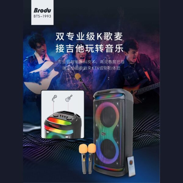 BTS-1908 Karaoke Portable Speaker with Dual Mic – Your Party Essential - Image 4