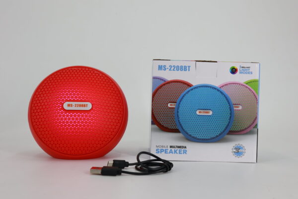 MS-2208BT Wireless Bluetooth Speaker – Portable Speaker with RGB Lights and TWS Support - Image 2