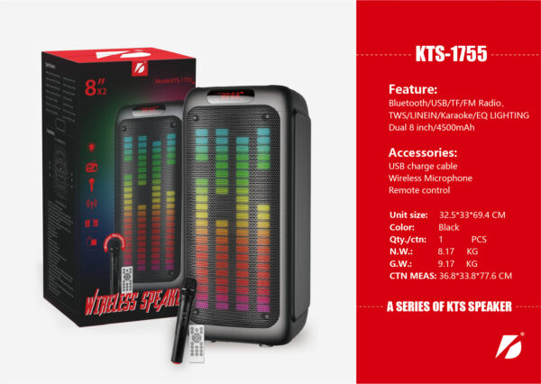 KTS-1755 Bluetooth Speaker – Your Ultimate Karaoke Companion - Image 3