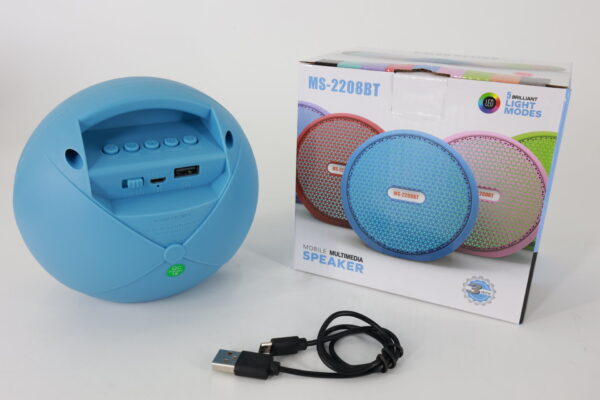 MS-2208BT Wireless Bluetooth Speaker – Portable Speaker with RGB Lights and TWS Support - Image 4